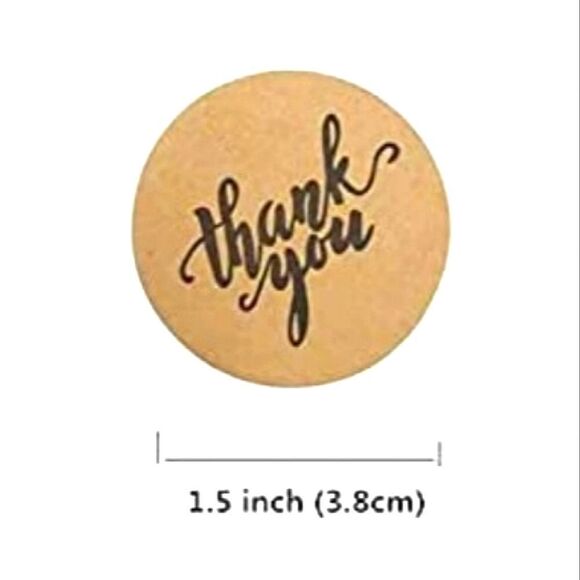 1 roll 500 Craft Thank You Stickers Labels 1.5 inches - Picture 2 of 5